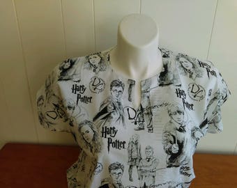 Fast Shipping Harry Potter scrub top made to order xs to xl 4 different neck design 100% Cotton great quality brand new