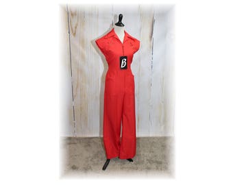 1970's Vintage Jumpsuit / Deadstock Vintage Jumpsuit / Charlie's Angels Jumpsuit-Medium (J8)