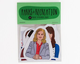 Parks & Recreation - 15 piece sticker set - Parks and Rec - Parks and Recreation stickers - Ron Swanson - Treat yo self - Leslie Knope