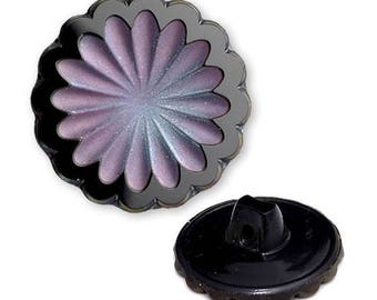 11/16" (18mm) Glass Flower Shaped Button by pc, 3 colors, BEA-G8611