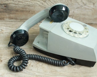 rotary phone Vintage Soviet rotary telephone / 1971 year / circle dial rotary phone / vintage phone / Old Dial Desk Phone