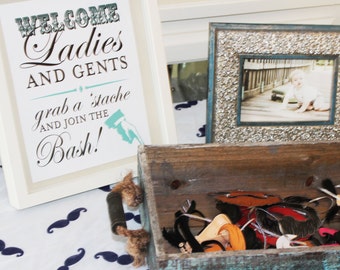 Mustache Party Decor Welcome Sign