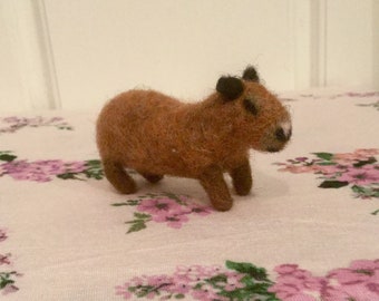 Needle Felt Capybara - Felt Animals - Guinea Pig - Capybara Ornament - Cavy - Exotic Animals - Capybara Gift - Miniature - Wool Animals