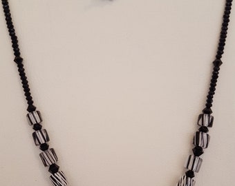 Black and White Furnace Glass Necklace