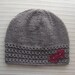 Instant Download Knitting Pattern #146 Taupe Hat with Crochet Flowers in Size Adult