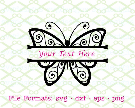 Download BUTTERFLY Svg Split Monogram Butterfly Frame SVG Dxf Eps