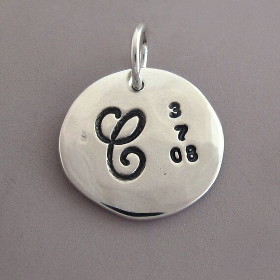 Sterling Silver Hand Stamped Charm for Mother's Necklace