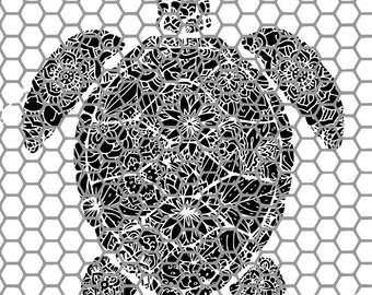 Download Sea turtle mandala | Etsy