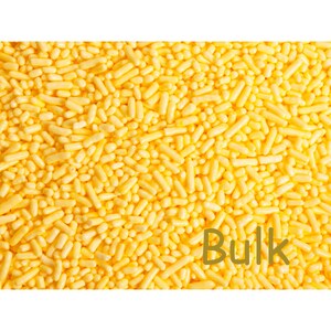 Yellow Jimmies BULK (1lb) , Sunshine Yellow sprinkles, decorating cupcakes, cakes, cakepops, cookies, and ice cream, cookies, and ice cream