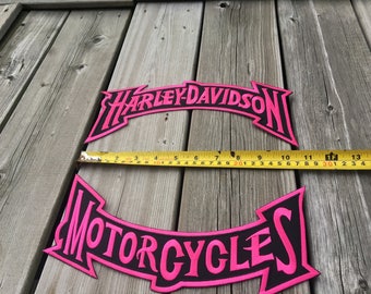Biker Rocker Patches Set New and Free shipping Black and Pink