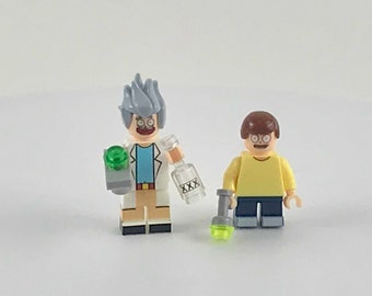 Rick and Morty with EXCLUSIVE Rick's Portal Gun- Custom Minifigures