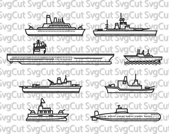 Marine Ships Army Marine troops War Ships Silhouette files Cricut design space digital download svg, eps, dxf, png