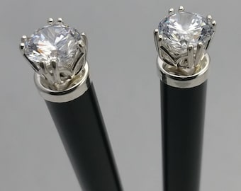 Hairsticks with Sterling Silver and CZ Accents