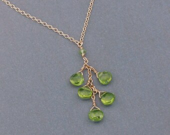 Green Peridot Necklace, August Birthstone Necklace, Peridot Jewelry, Gold Filled or Silver