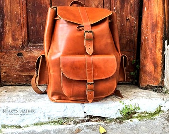 LEATHER BACKPACK - Women Backpack Purse from Full Grain Leather