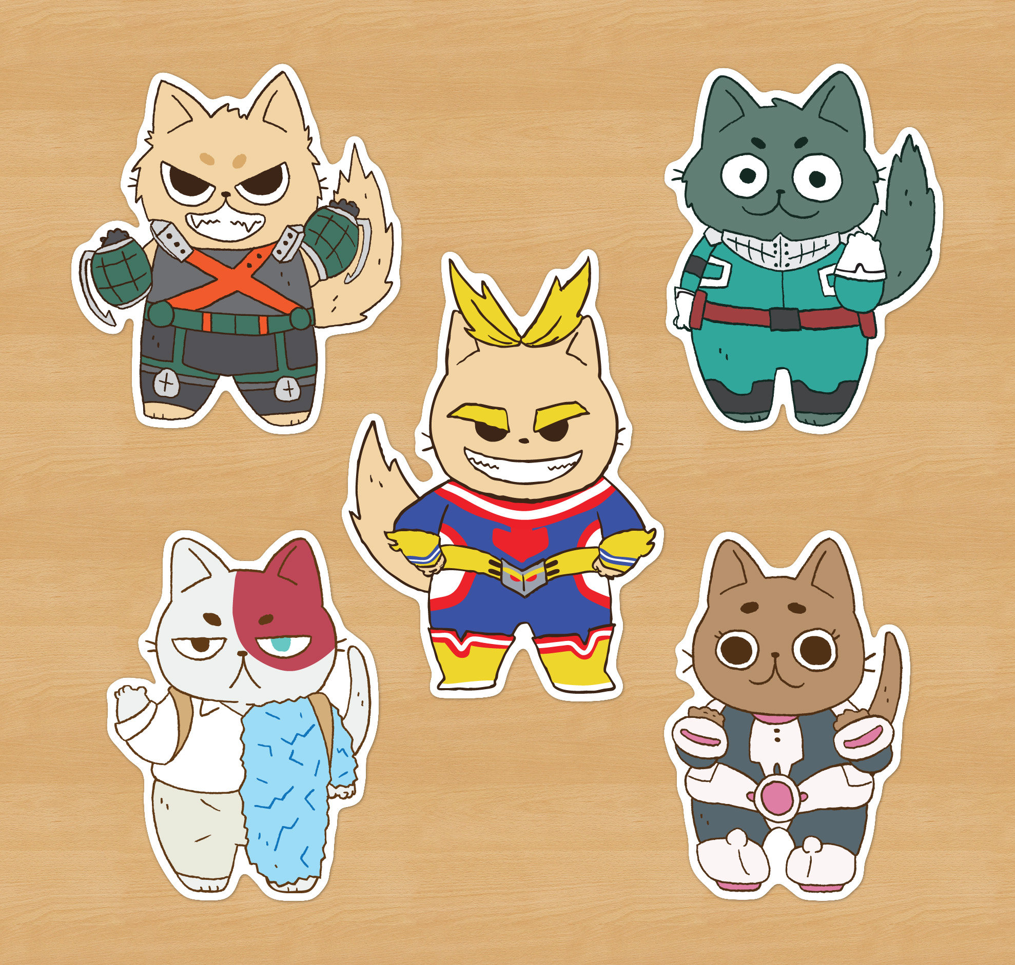 My Hero Academia Cat Stickers // All Might Deku Midoriya