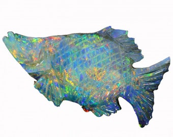 6.4 Cts Fish Pisces Carving Doublet Opal BB68