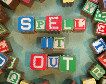 Custom Vintage Wooden Alphabet Blocks — Spell Out Names, Words and Phrases!