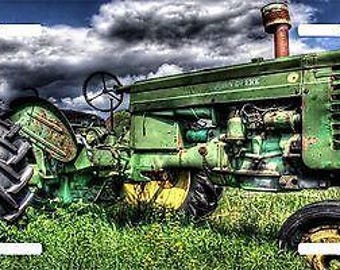 Tractor John Deere Field Farm Farming license plate car truck tag