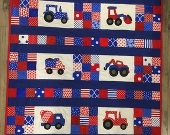 Truck and Tractor Baby Quilt