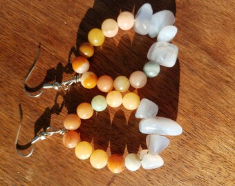 Gemstone Hoop Earrings