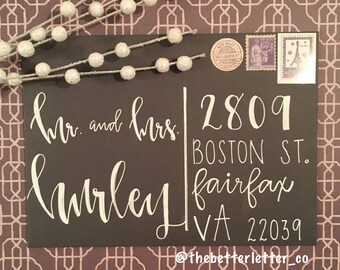 Handwritten Calligraphy Address