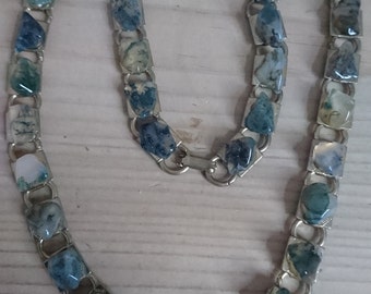 Vintage moss agate necklace