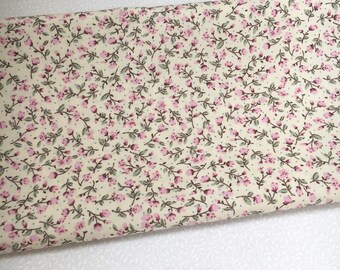Pink Ditsy 100% Cotton Floral Fabric, Rose & Hubble, Vintage, Sewing, Quilting, Craft, Applique, Material
