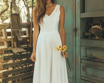 Image for simple boho wedding dress uk