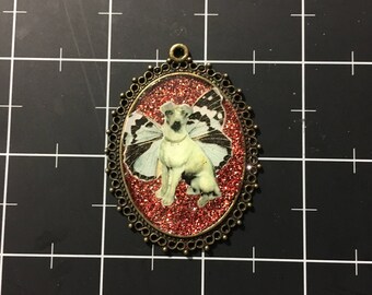 100% Donation Item: Winged Jack Russell Pendant, All of the proceeds go to the current selected animal charity