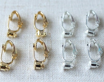 Clip on earring convertor, Convert Stud earrings to clip earrings, choose silver or gold, no tools necessary, nickel free earring adapter