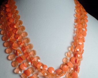 1950's Orange Bead Necklace-Vivid Colors.