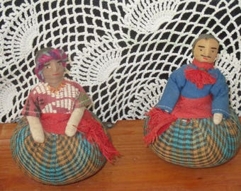 Vintage Pair By Sombol Handmade in Guatemala Pin Cushions Rollie Balls
