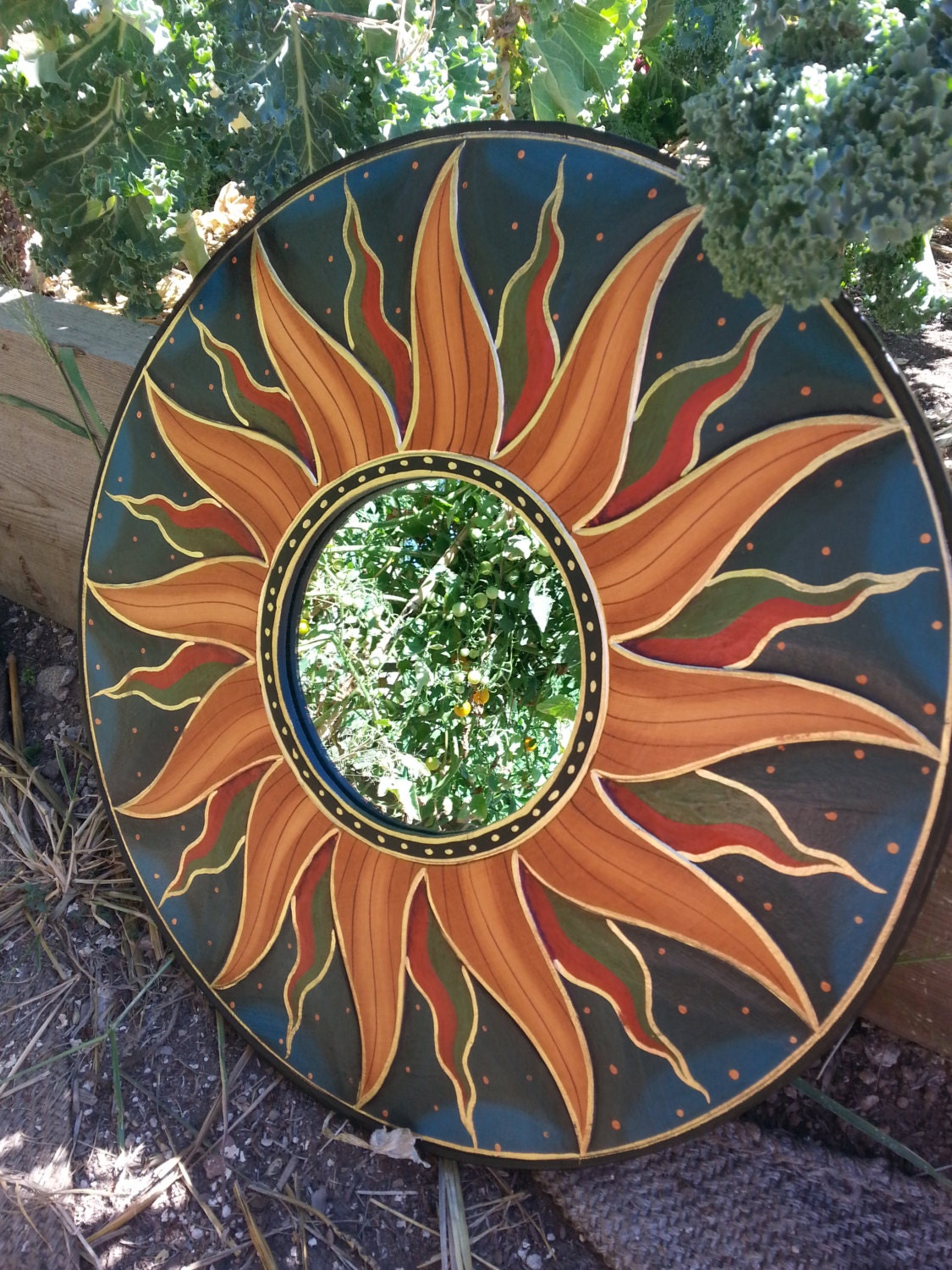 LARGE SUN Mirror* Wooden Mirror* Wall Hanging* Home Decor* Vintage ... LARGE SUN Mirror* Wooden Mirror* Wall Hanging* Home Decor* Vintage ...