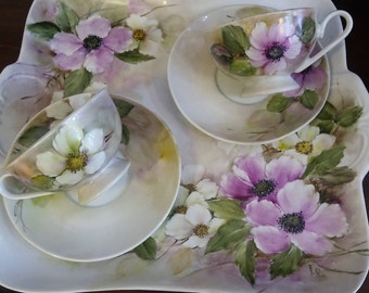 Service from the for two people in porcelain hand painted