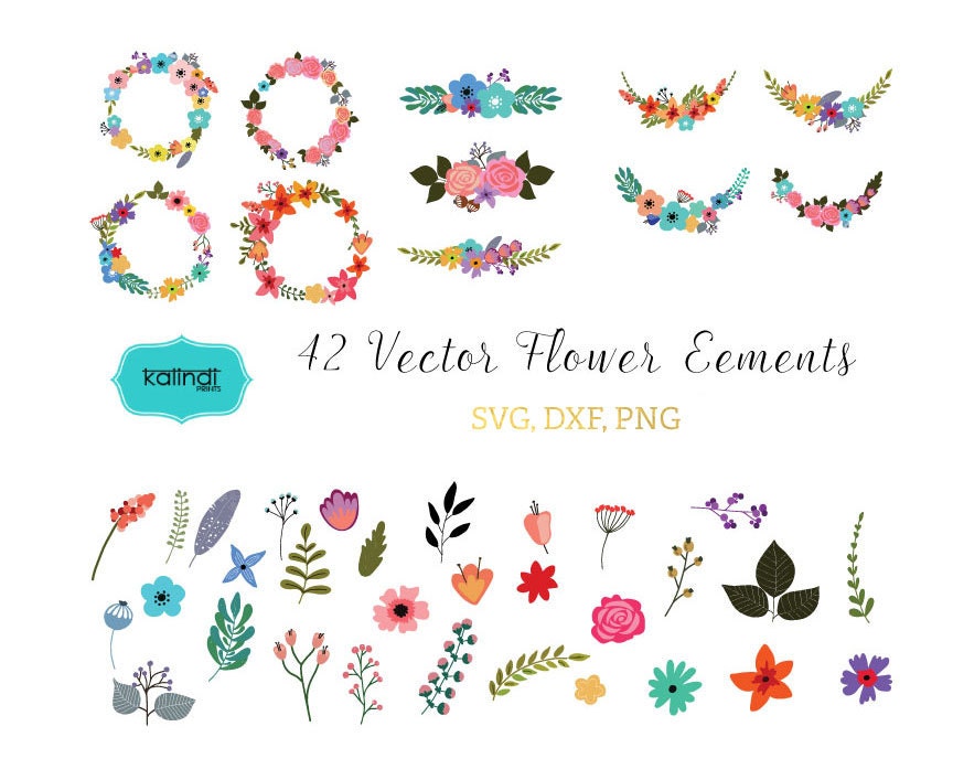 Download Flower svg Flower cut file Flowers vector Flowers wreaths