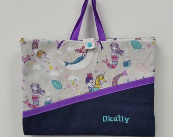 Package of coloring - book drawing (personalization included) pencil case - Mermaid