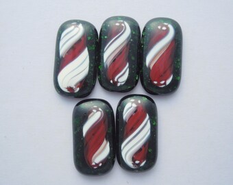 Dichroic fused Glass Mini Cabs, Bead Findings, Dichroic Cabochons, Fused Glass, Glass Beads, Buttons, Do It Yourself, DIY 5288