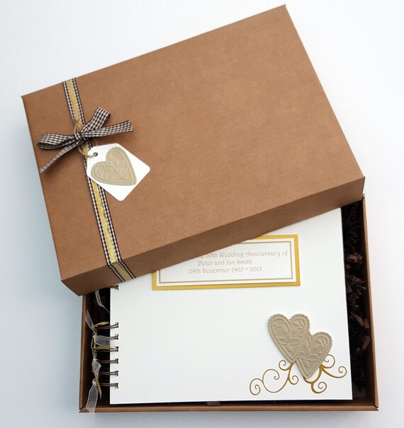 50th Anniversary Guest Book Golden Wedding Memory Book