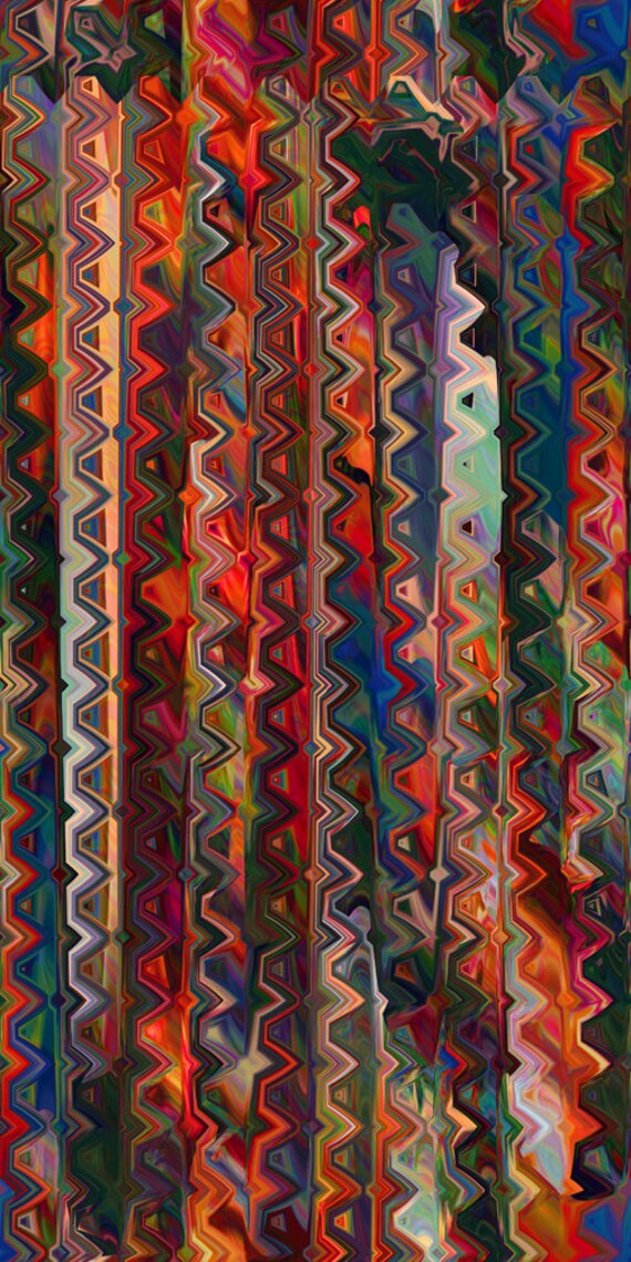 Artist Made Canvas Fabric Panel Abstract Marble Swirls of Fall Tones Fiber Art