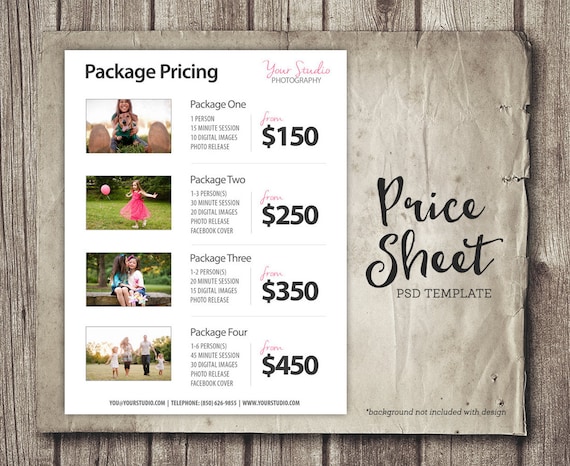 price list template photography pricing list sell sheet with create a photography price flyer in photoshop