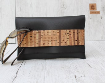 Clutch natur cork S.T.R.I.P.E.S. // black