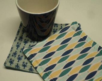 Lobsters and Lures Cup Carpet Mug Rug Two Coasters