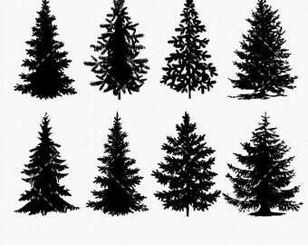 Tree Clip art, Pine Tree Digital clipart, Festive Christmas Tree, Xmas, pine, tree, Christmas - Commercial & Personal - Instant Download