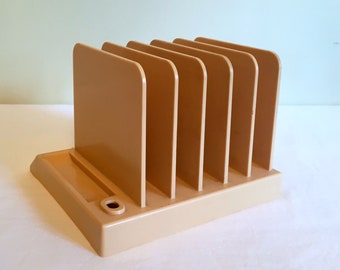 Plastic VERTICAL FILE/Mail Organizer/Mid Century Office/Desktop File/Desk Pal File Storage/Office Supply/Minimalist Office/60's Office
