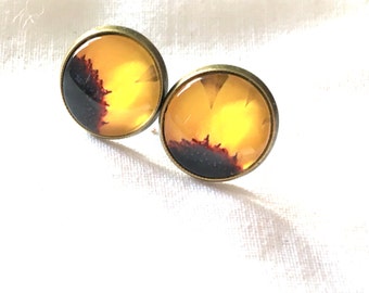 Earrings Sunflower yellow