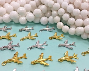 Plane Charm, Silver Airplane Charms, Sterling Silver Airplane Charm, .925 Airplane Charm, Gold Plated Airplane Charm, .925 Airplane Charms
