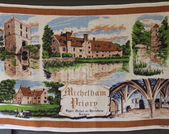 Vintage Irish Linen Michelham Priory Tea Towel