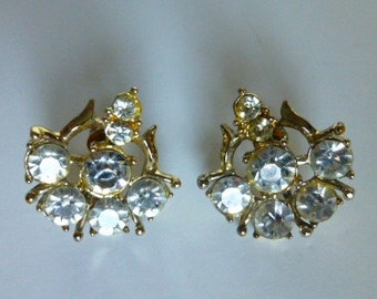 Vintage Coro Rhinestone Earrings 1950s