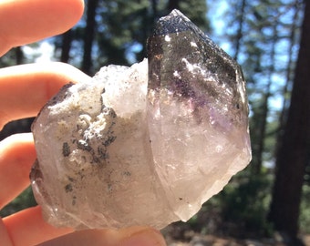 Elestial smoky Quartz w/ amethyst phantom